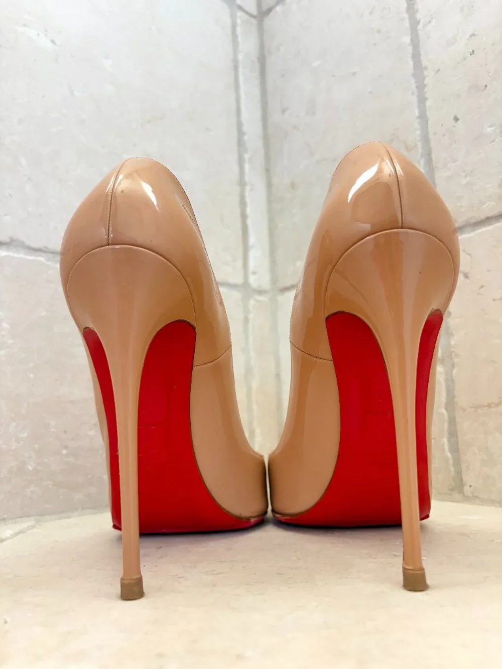 Christian Louboutin So Kate 120 Patent Nude Pumps 40 Red Bottom - Picture 1 of 6